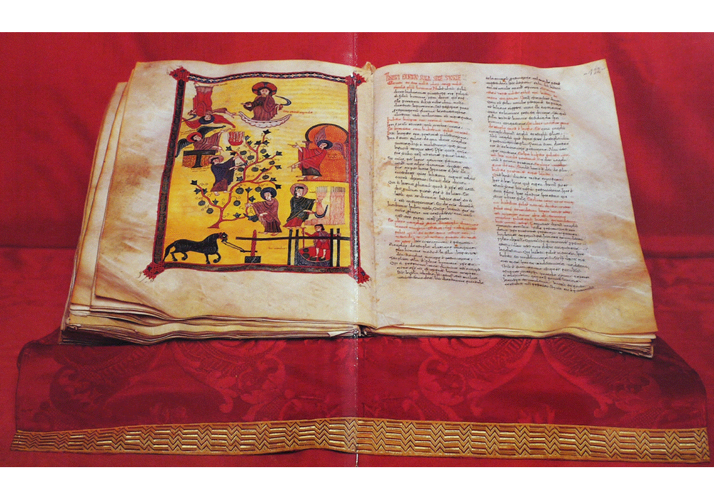 Beato de Liébana-Apocalipsis san Juan-Burgo Osma-manuscrito iluminado códice-libro facsímil-Vicent García Editores-15 bodegón.